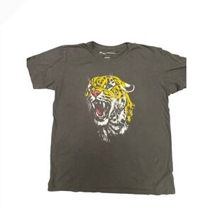 Prince Peter Graphic T-Shirt‎ Mens 2XL Gray Leopard Animal Print